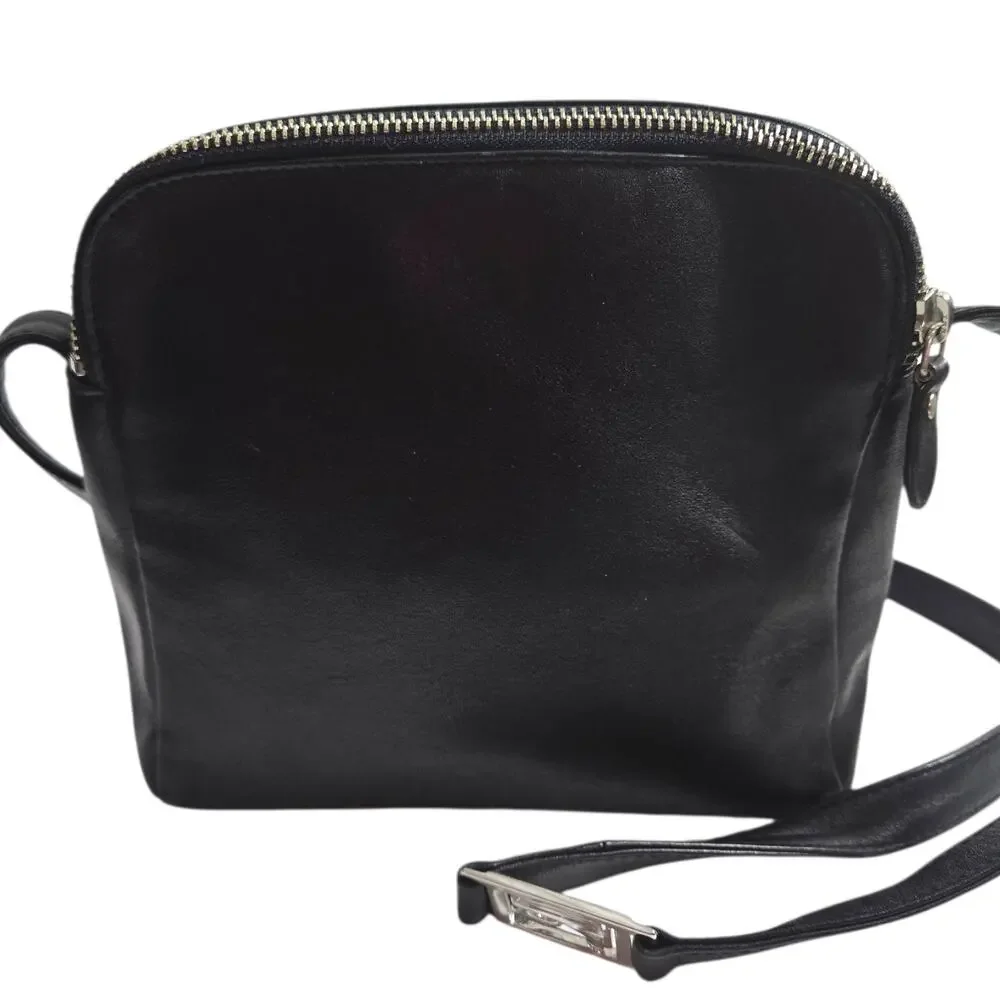 Ralph Lauren Leather Camera Bag Black Crossbody Shoulder Logo Vintage Classic